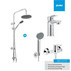 STRETTO - Pack Columna Rimini + lavamanos y ducha Priego