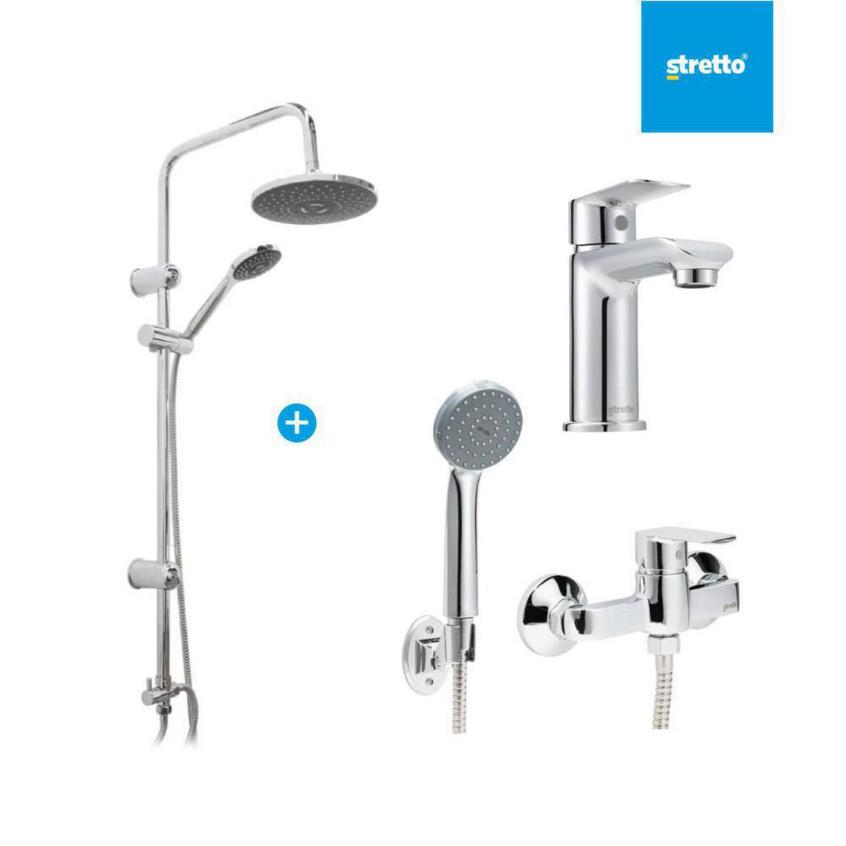 STRETTO - Pack Columna Rimini + lavamanos y ducha Priego
