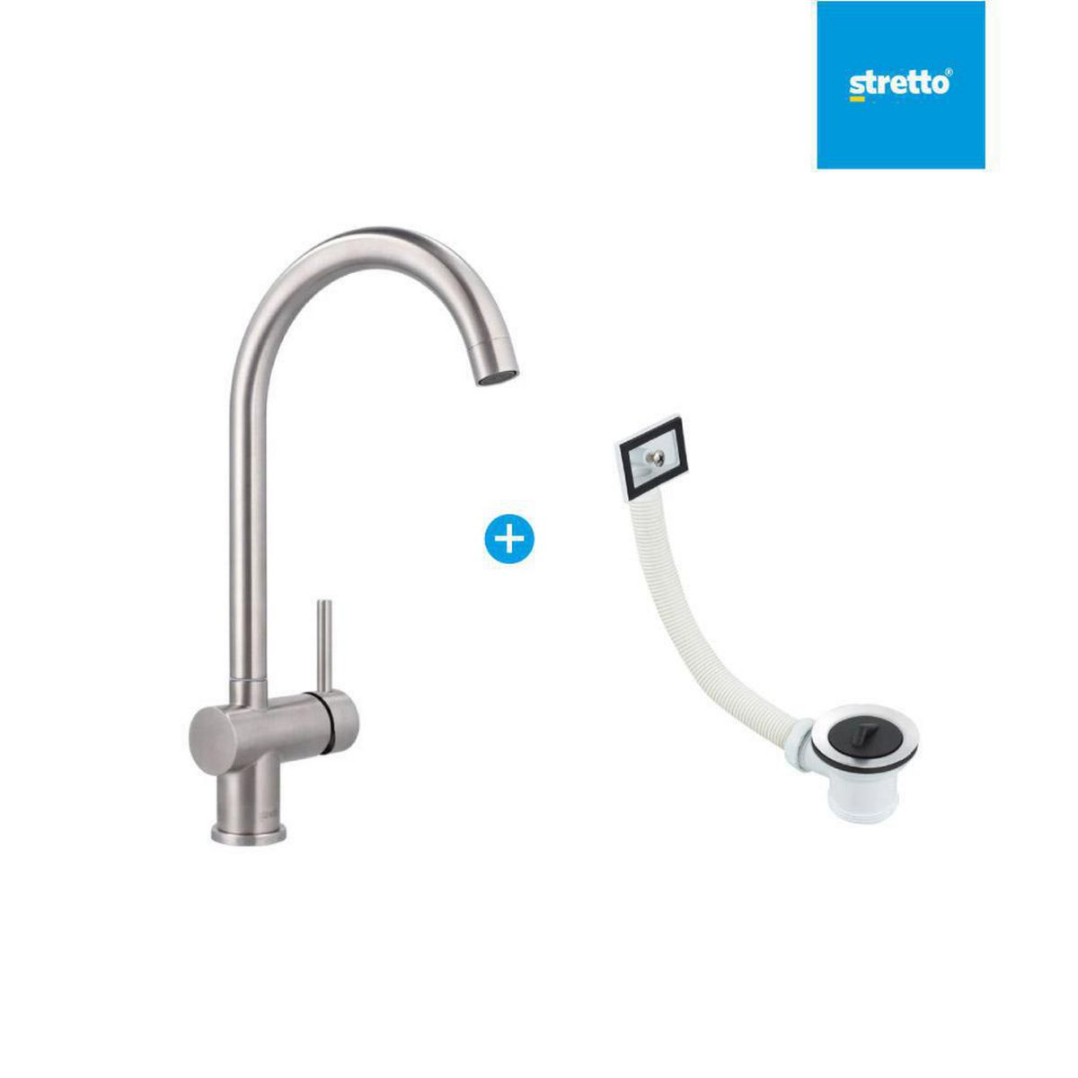 STRETTO - Pack Grifería Lavaplatos + Desagüe Cento Cromado