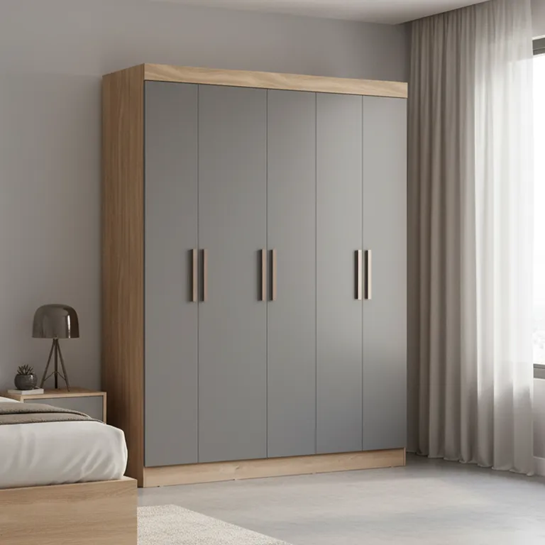 Closet 6 Puerta(s) 2 Cajón(es) 6 Repisa(s) 178x200x47 cm Gris