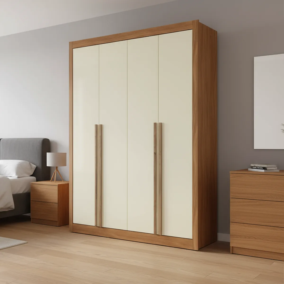 DI PORETTI - Closet 4 Puerta(s) 3 Cajón(es) 6 Repisa(s) 169x218x47 cm 