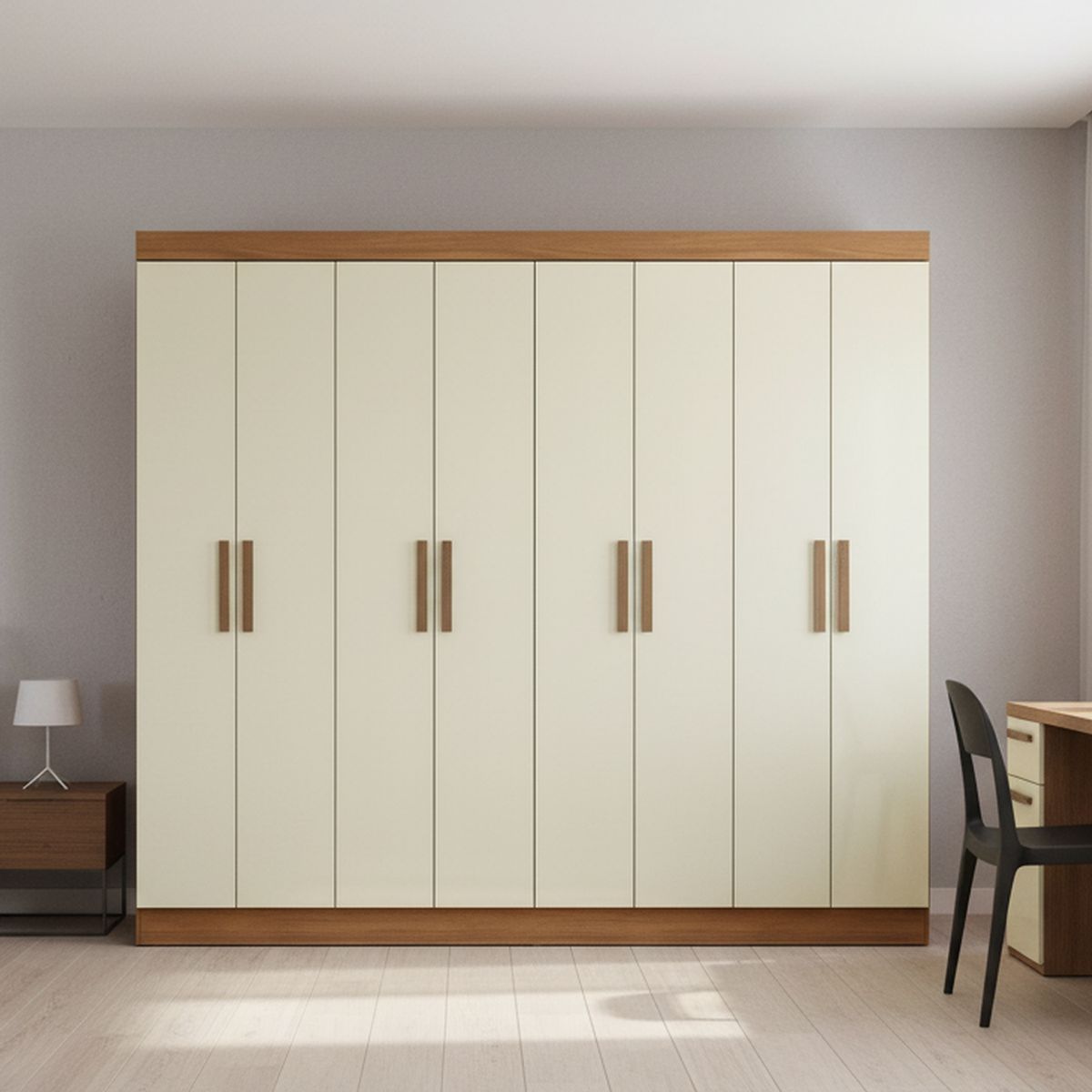 DI PORETTI - Closet 8 Puerta(s) 4 Cajón(es) 5 Repisa(s) 217x200x47 cm Café