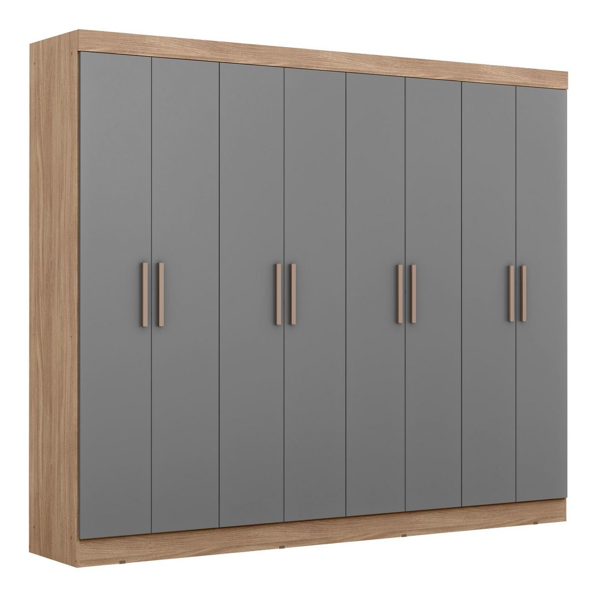 DI PORETTI - Closet 8 Puerta(s) 4 Cajón(es) 8 Repisa(s) 237x200x47 cm Gris