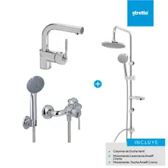 STRETTO - Pack Columna Venti + lavamanos y tina ducha Amalfi