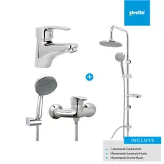 STRETTO - Pack Columna Venti + lavamanos y ducha Muzio
