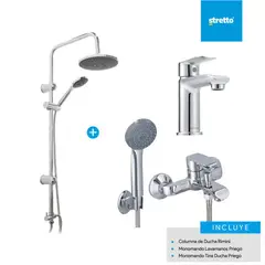 STRETTO - Pack Columna Rimini + lavamanos y tina ducha Priego