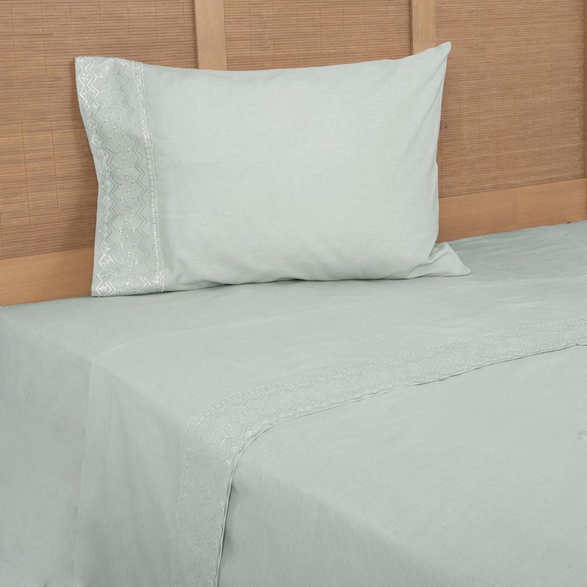 MASHINI - Sabana Liso 1.5 plazas 144 Hilos Verde