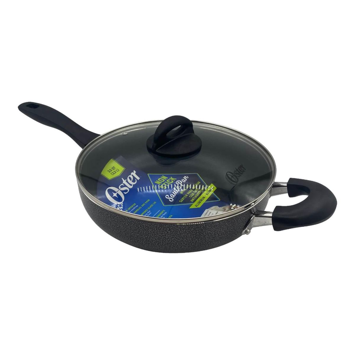OSTER - Sartén Wok 26 cm Aluminio Gris Mate