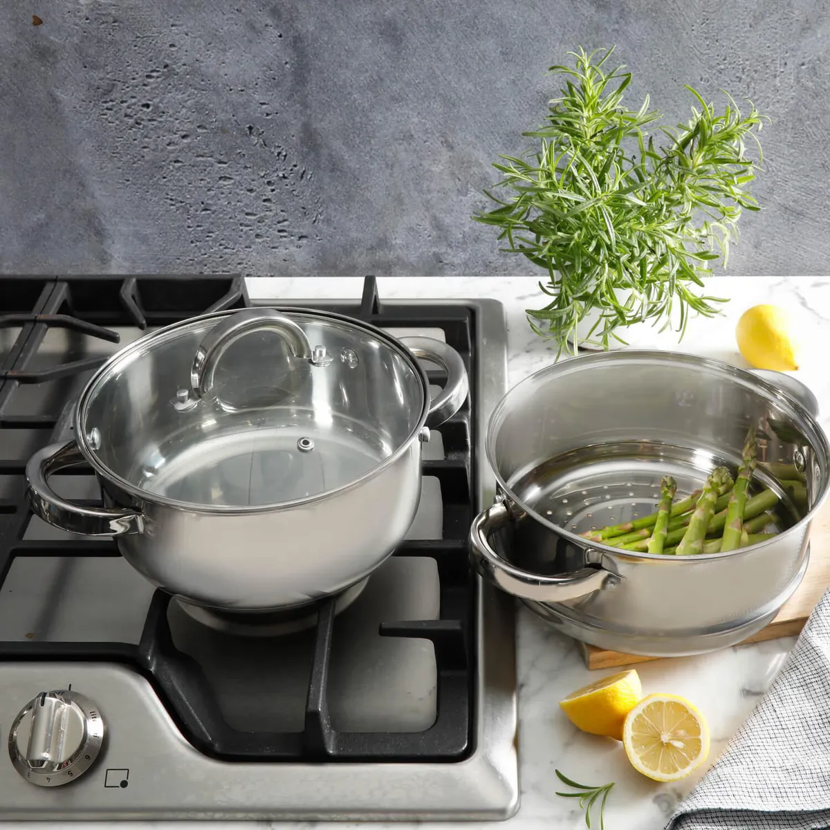 OSTER - Set de vaporeras de Acero inoxidable 15 cm 2.8 l Plateado OS108132