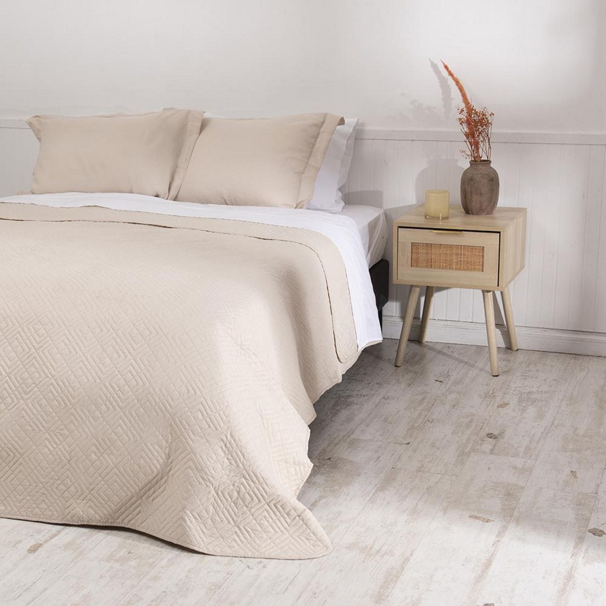 MASHINI - Quilt 1.5 plazas Liso Arena 