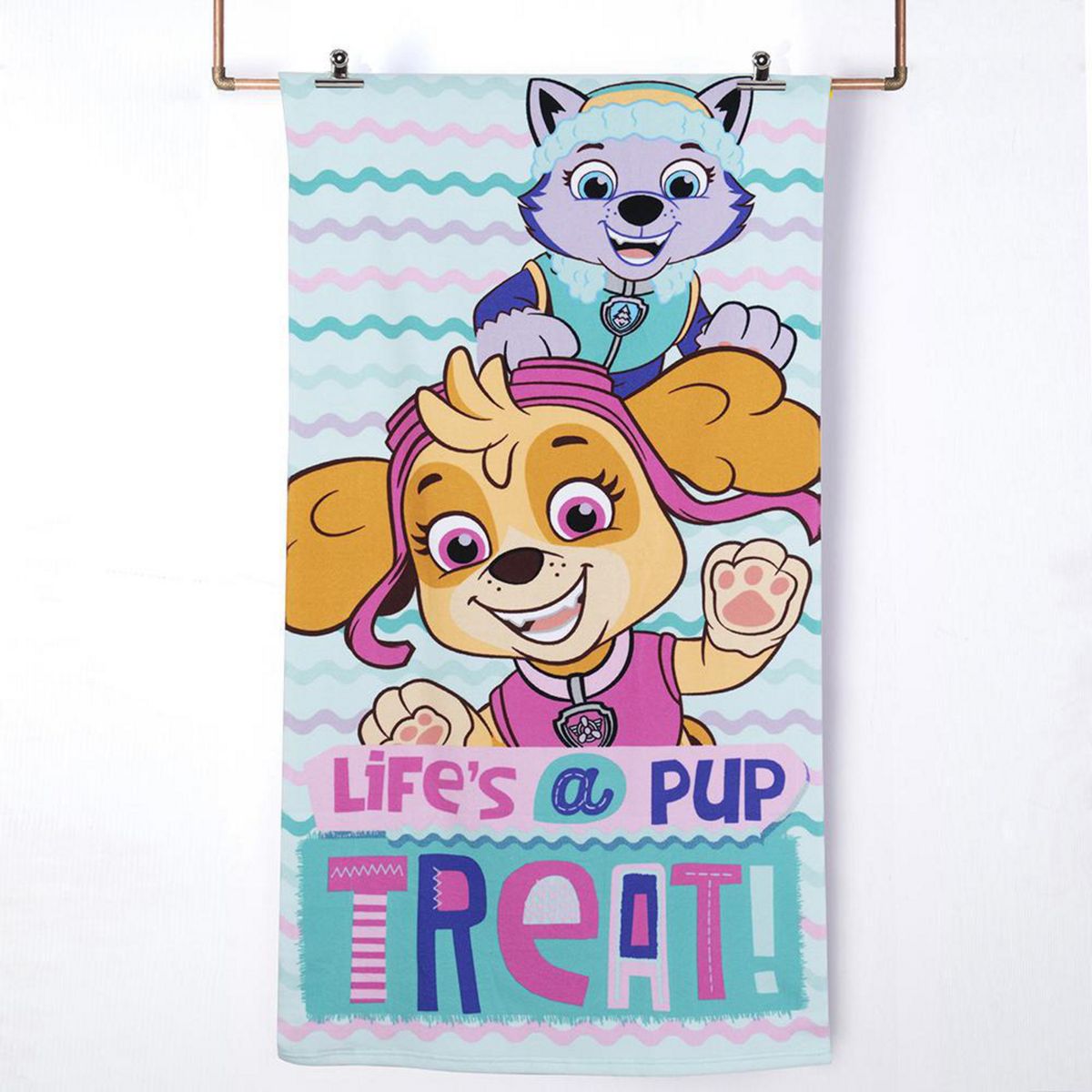 MASHINI - Toalla Playa con Bolso 70x140 cm + 33x42 cm Paw Patrol Treat