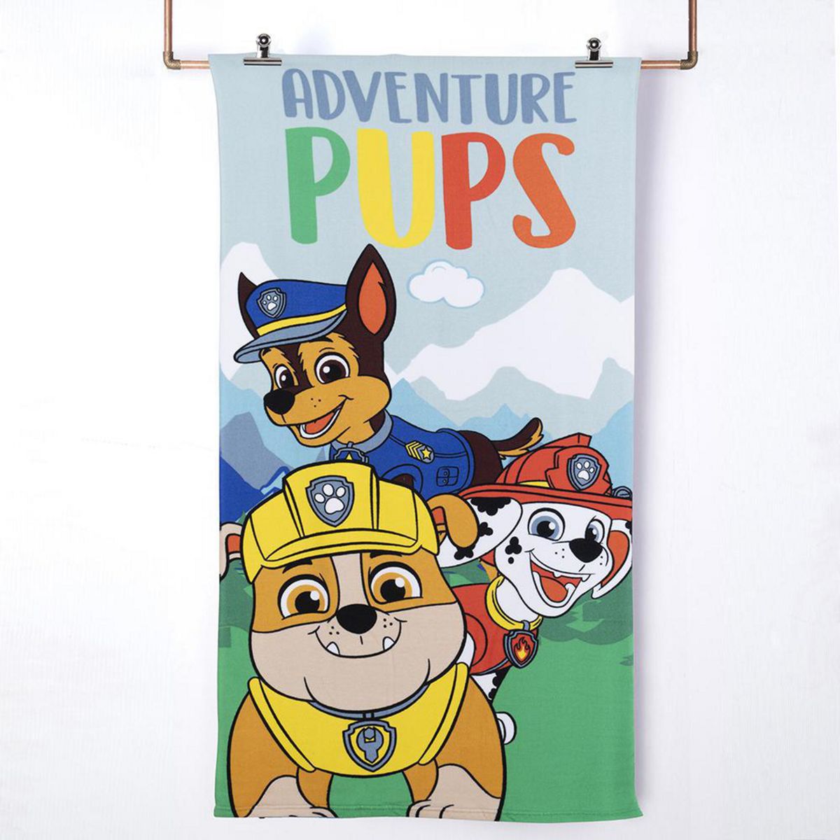 MASHINI - Toalla Playa con Bolso 70x140 cm + 33x42 cm Paw Patrol Adventure