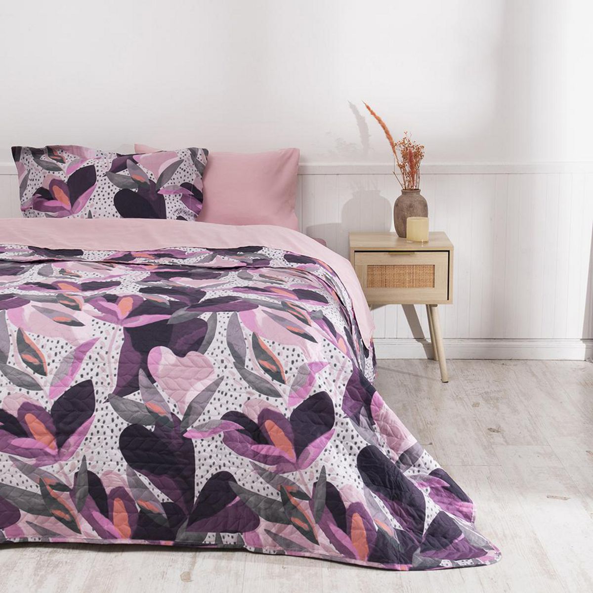 MASHINI - Set Quilt+Sabana 1.5 plazas Amanda 