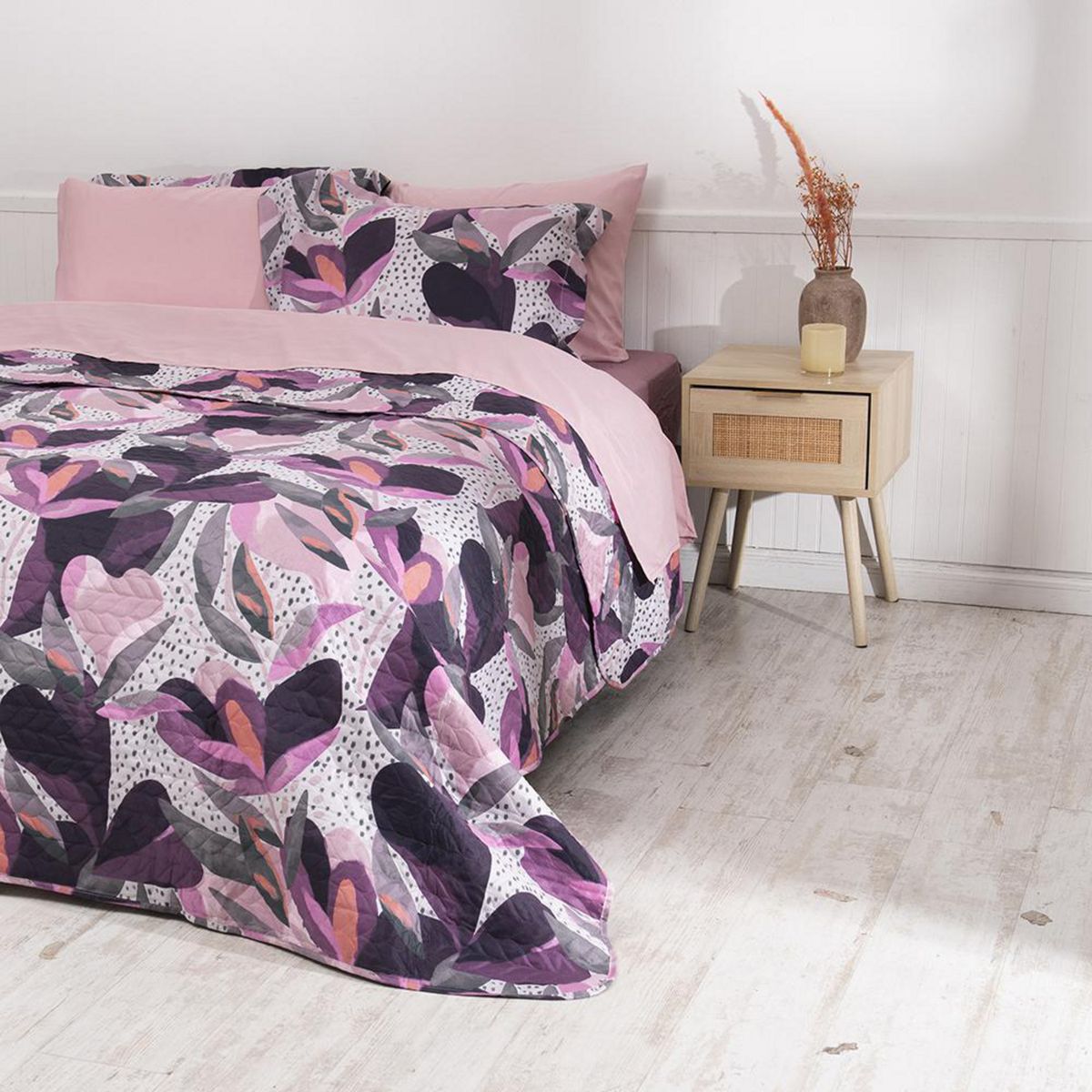 MASHINI - Set Quilt+Sabana 1.5 plazas Amanda 