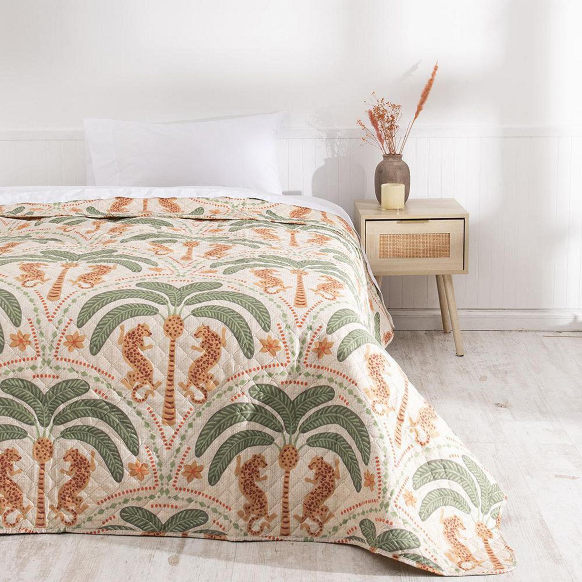 MASHINI - Quilt 1.5 plazas Palmera Multicolor 