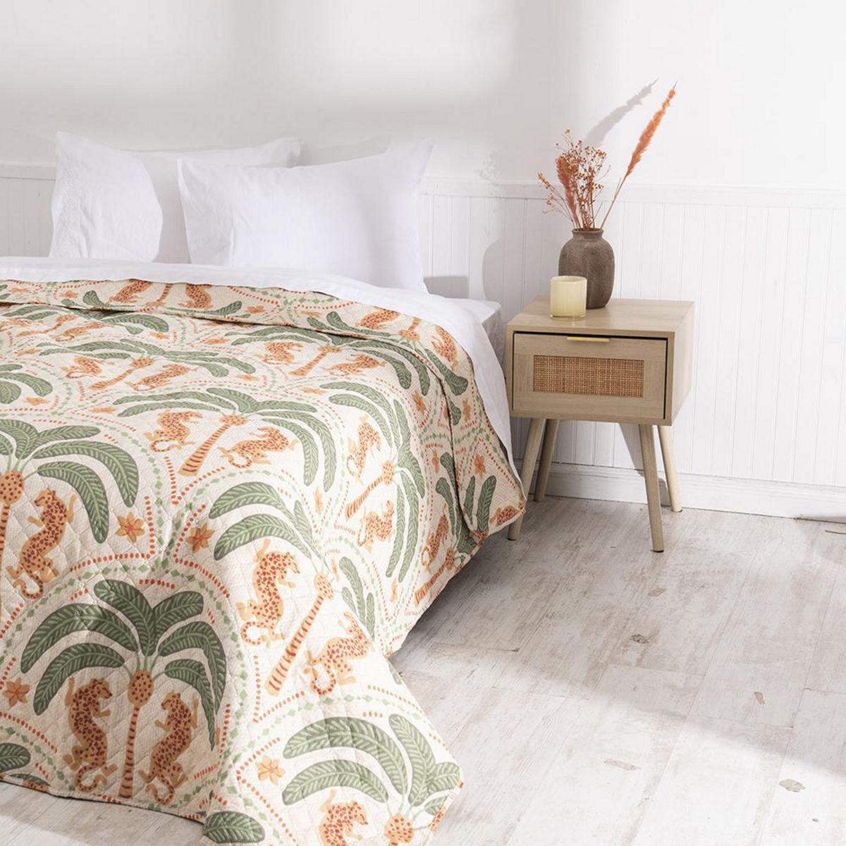 MASHINI - Quilt 1.5 plazas Palmera Multicolor 