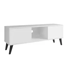 HOGA - Rack TV 55 " 2 Puertas Blanco 135x50x36 cm