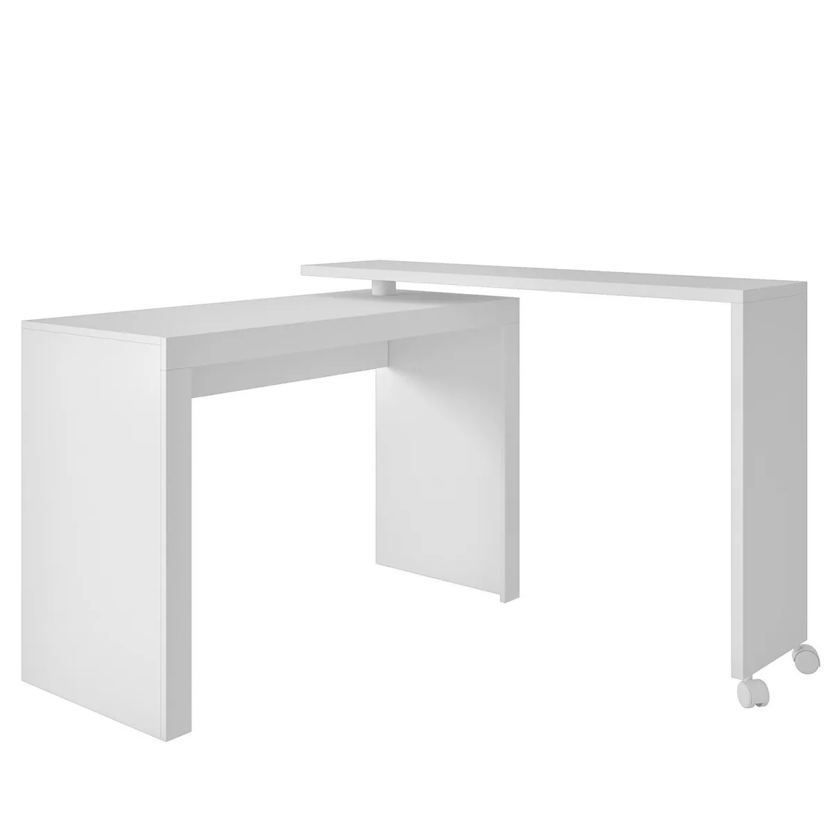 HOGA - Escritorio con Ruedas y Mesa Giratoria Hoga Blanco 120x81x46 cm