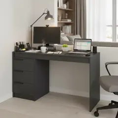 HOGA - Escritorio 3 Cajones Negro 177x79x38 cm