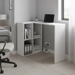 HOGA - Escritorio 4 Nichos Laterales Blanco 90x77x59 cm