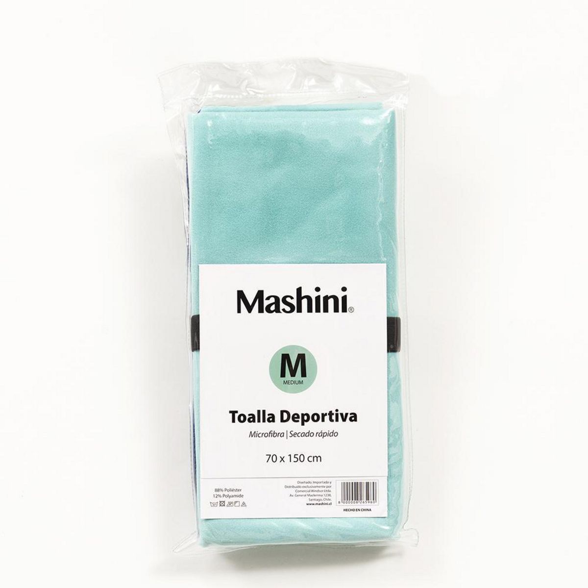 MASHINI - Toalla Deportiva 200 gr Poliéster 70x150 cm Celeste