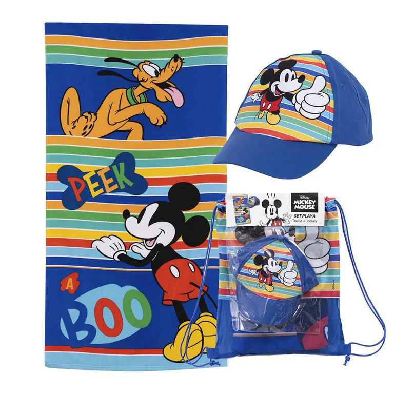 Set Toalla Playa 70x140 cm + Jockey Mickey Boo | Sodimac Chile