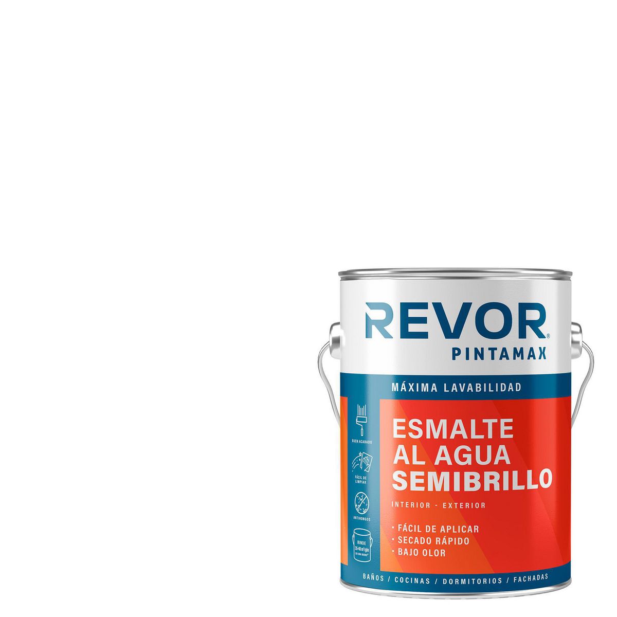 REVOR - Esmalte al Agua 3.785 l Semibrillante Blanco