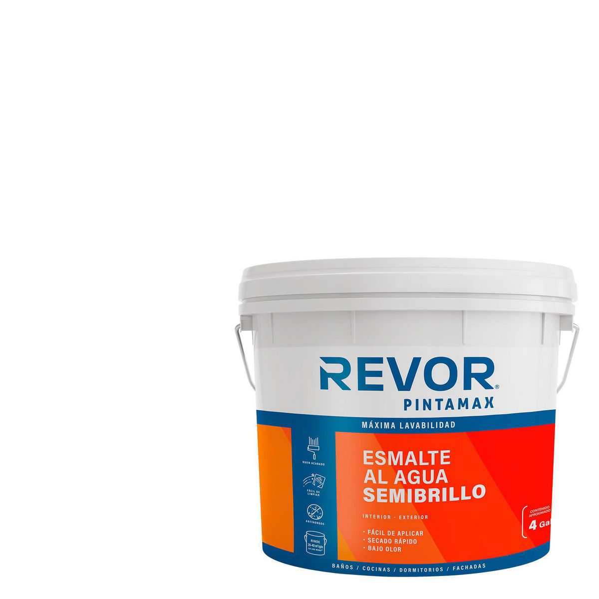 REVOR - Esmalte al Agua Tineta 15.14 l Semibrillante Blanco