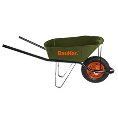 BAUKER - Carretilla Concretera 80L Con Rueda Neumática 3.50-8"