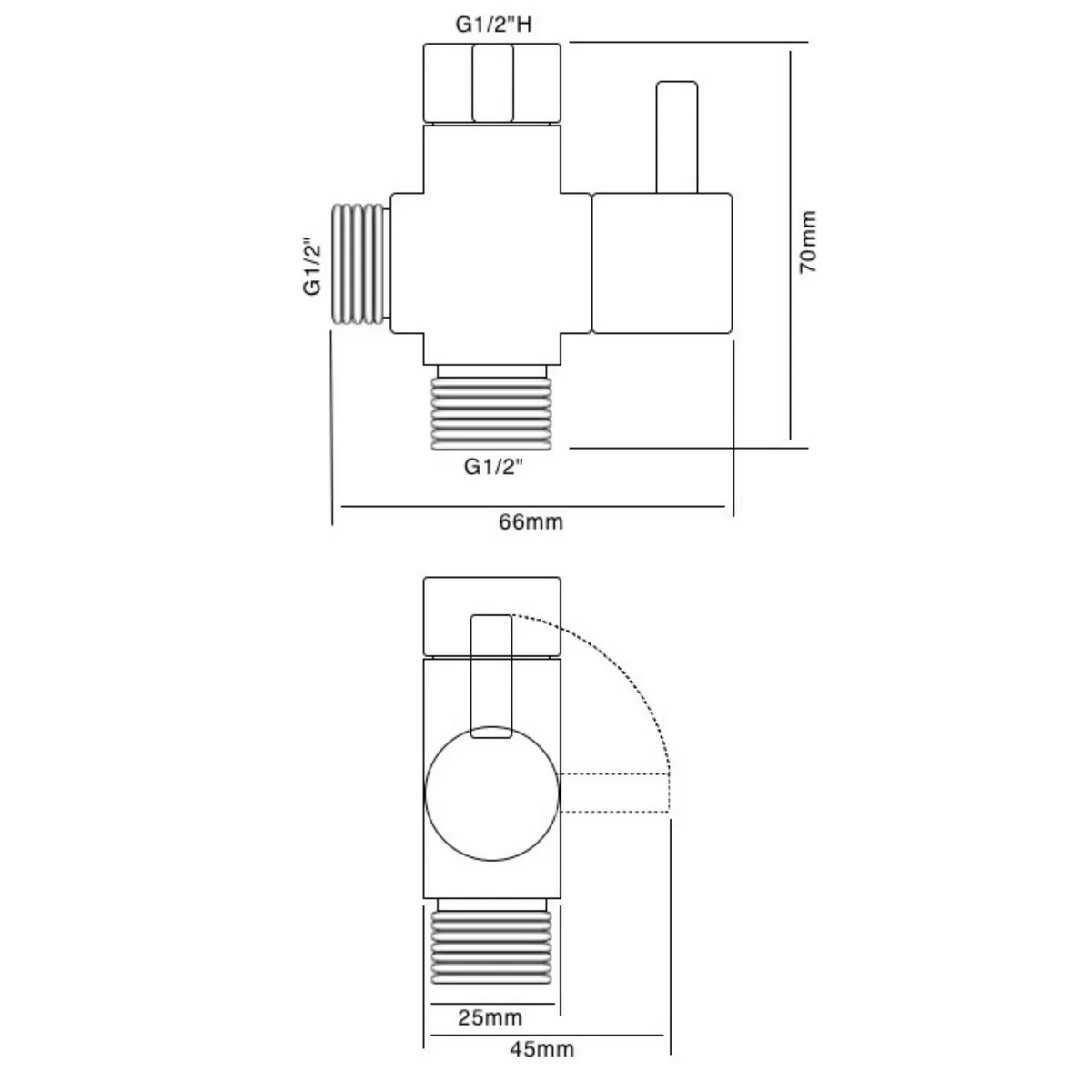 CORSOVALV - Llave Derivadora de 1/2" para ducha