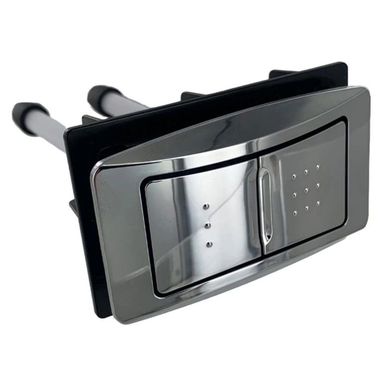 Botón Rectangular Cromado de 2 etapas (Dual Flush) para WC de 64x35mm