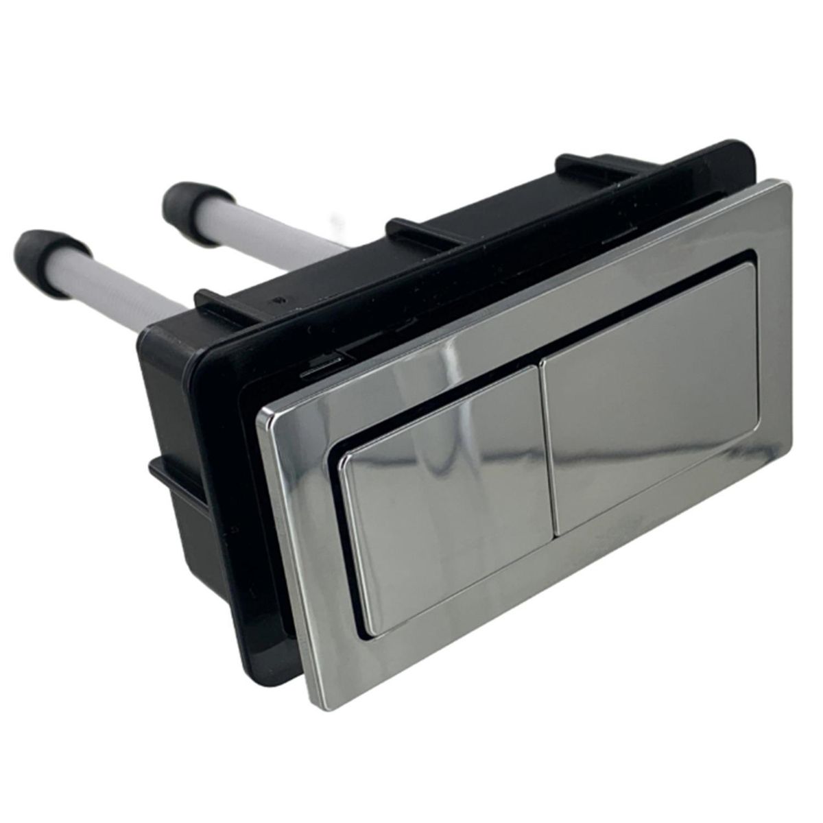 CORSOVALV - Botón Rectangular Cromado de 2 etapas (Dual Flush) para WC de 79x35mm