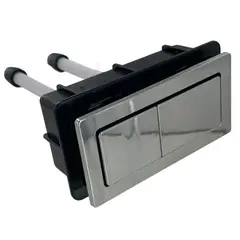 CORSOVALV - Botón Rectangular Cromado de 2 etapas (Dual Flush) para WC de 79x35mm