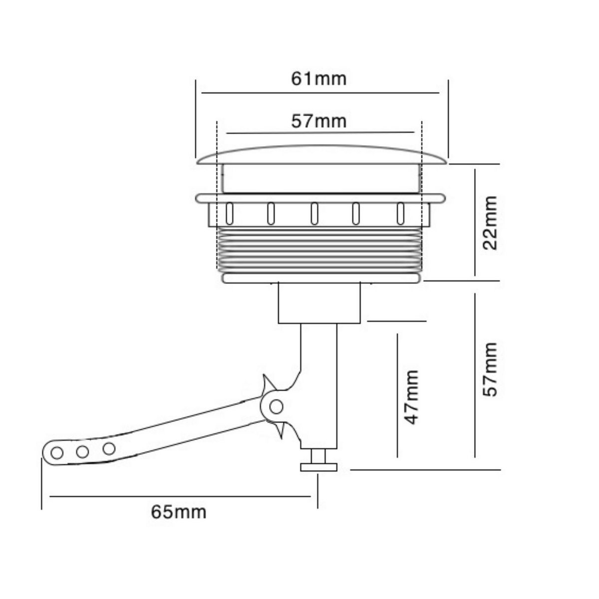 CORSOVALV - Botón Superior Cromado de 1 etapa (Flush) descarga clásica de 58mm