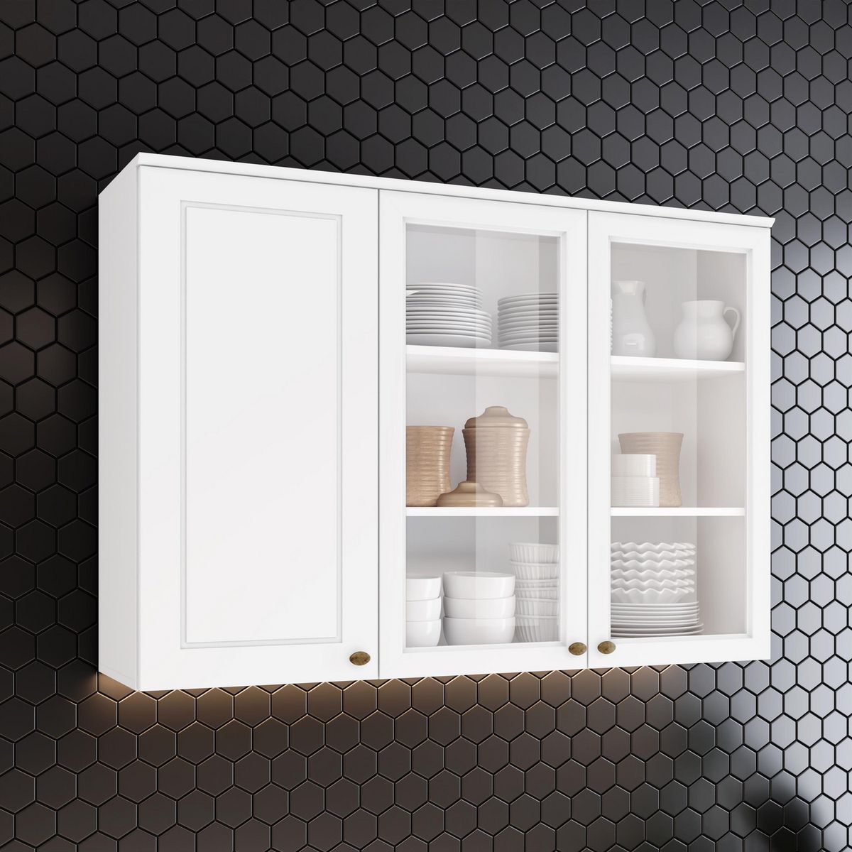 HOME MOBILI - Mueble de cocina modulado 120 cm puerta de vidro Americana
