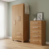 Combo closet 3 puertas 2 cajones + cómoda 5 cajones