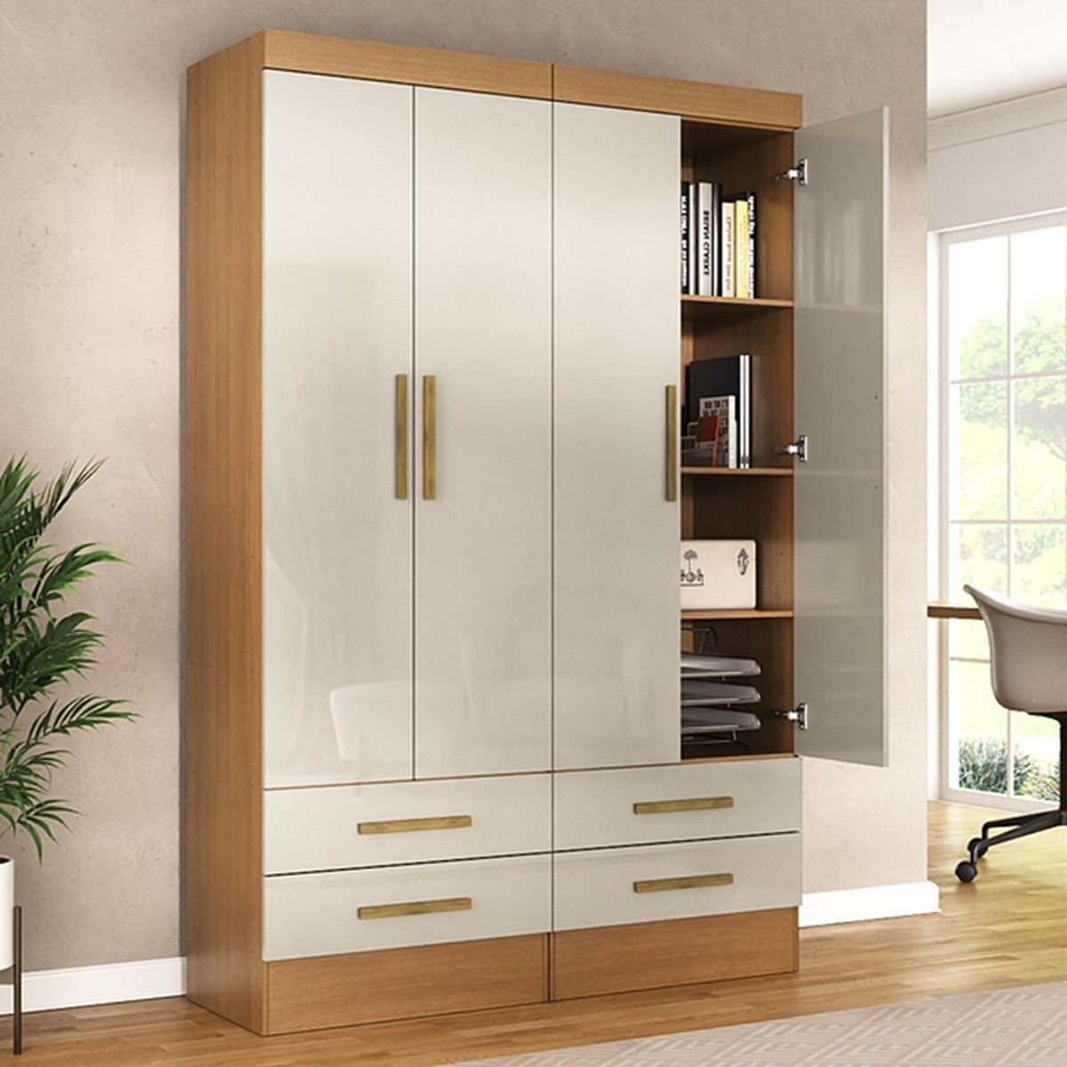 MOBILFRANK - Combo 2 Closet 2 Puertas 2 Cajones 194,5x54,8x40 cm