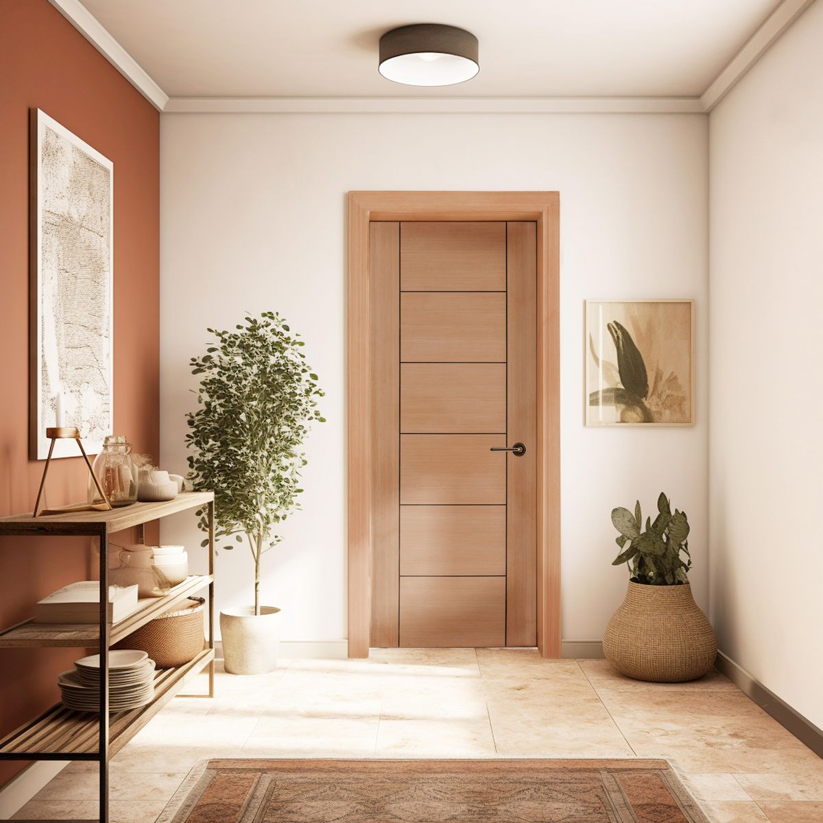 MAFORSA - Puerta MDF 85x200 cm Mamba Chapa Natural