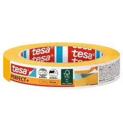 TESA - Cinta de Enmascarar para Interiores Amarilla 19 mm 50 metros