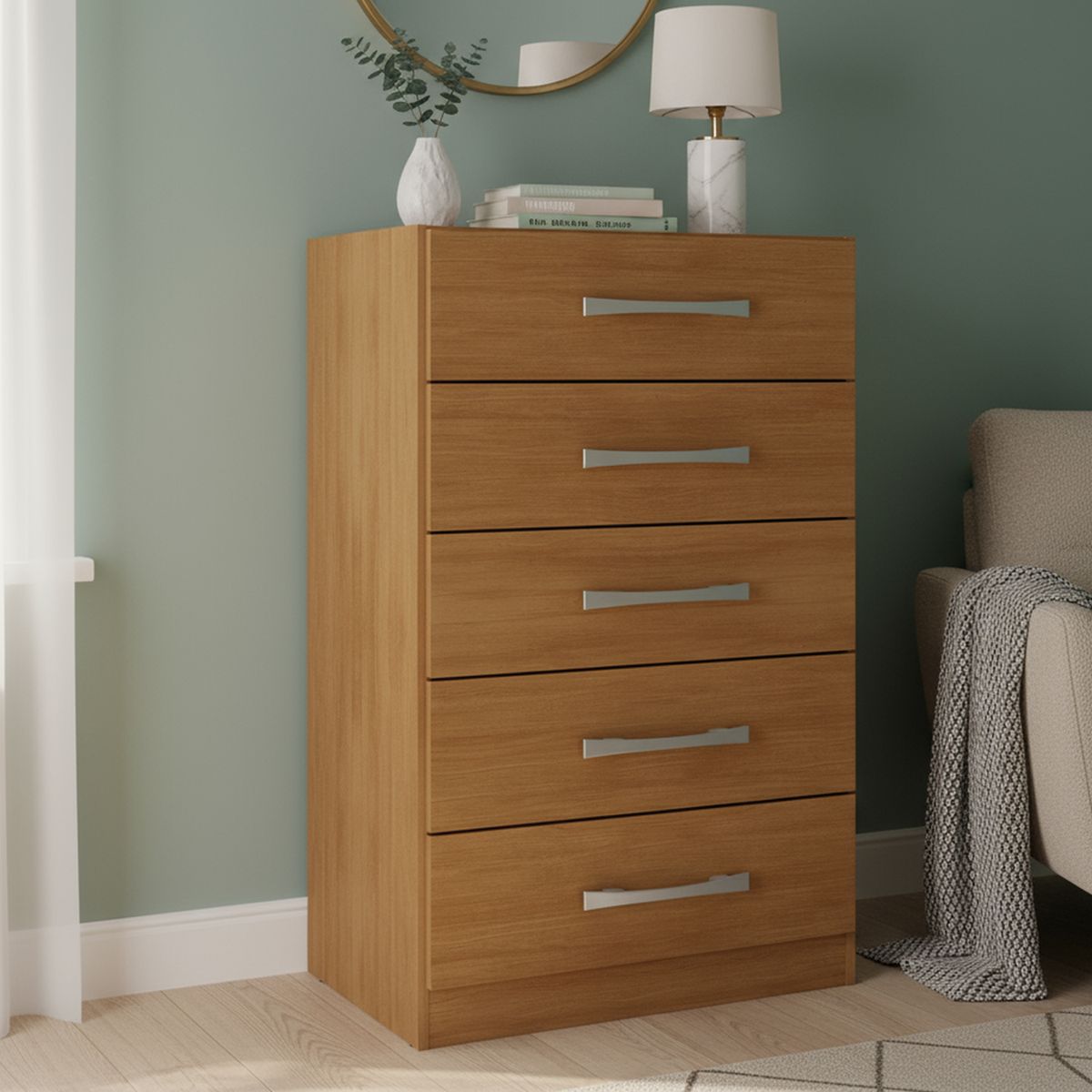 MOBILFRANK - Comoda 5 Cajón(es) CO5CI 46x91x35 cm Canela