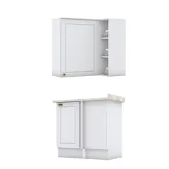 HOME MOBILI - Combo Mueble Cocina Esquinero Americana Blanco