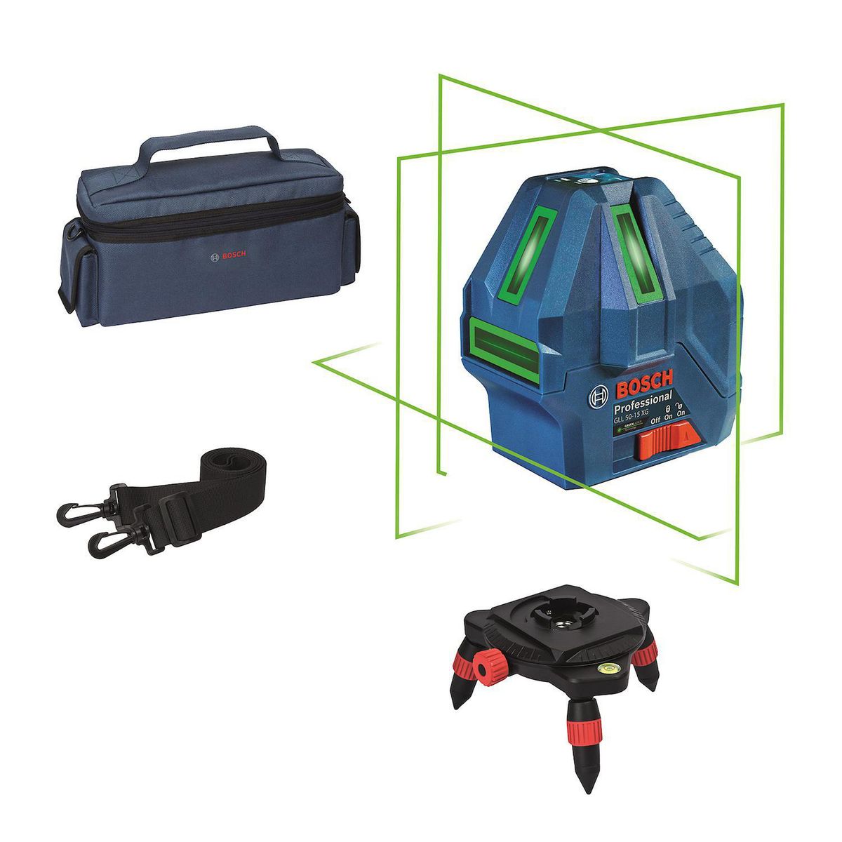 BOSCH - Nivel Láser de Líneas Verdes Bosch GLL 50-15 XG con base