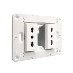 BTICINO - Tomacorriente Doble 10/16A Blanco Semi Armado Matixgo