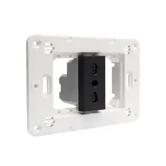 BTICINO - Tomacorriente Simple 10/16A Black Semi Armado Matixgo