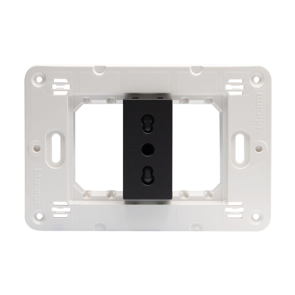 BTICINO - Tomacorriente Simple 10/16A Black Semi Armado Matixgo