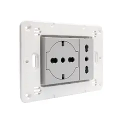 BTICINO - Toma 10/16A + Schuko Flat Gris Semi Armado Matixgo