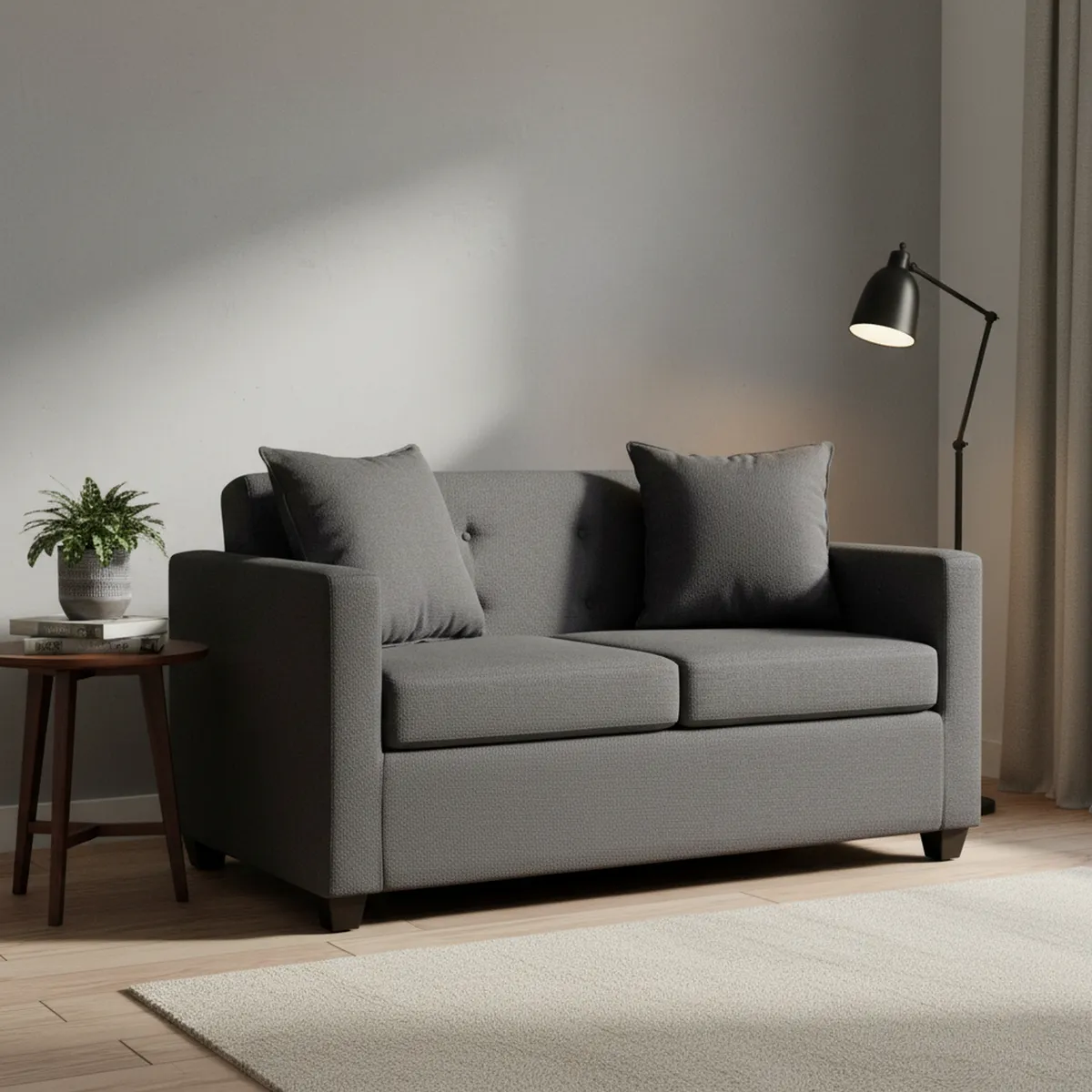 MASEL - Sofá 2 cuerpos Gramados 2C 130x83x70 cm Gris oscuro