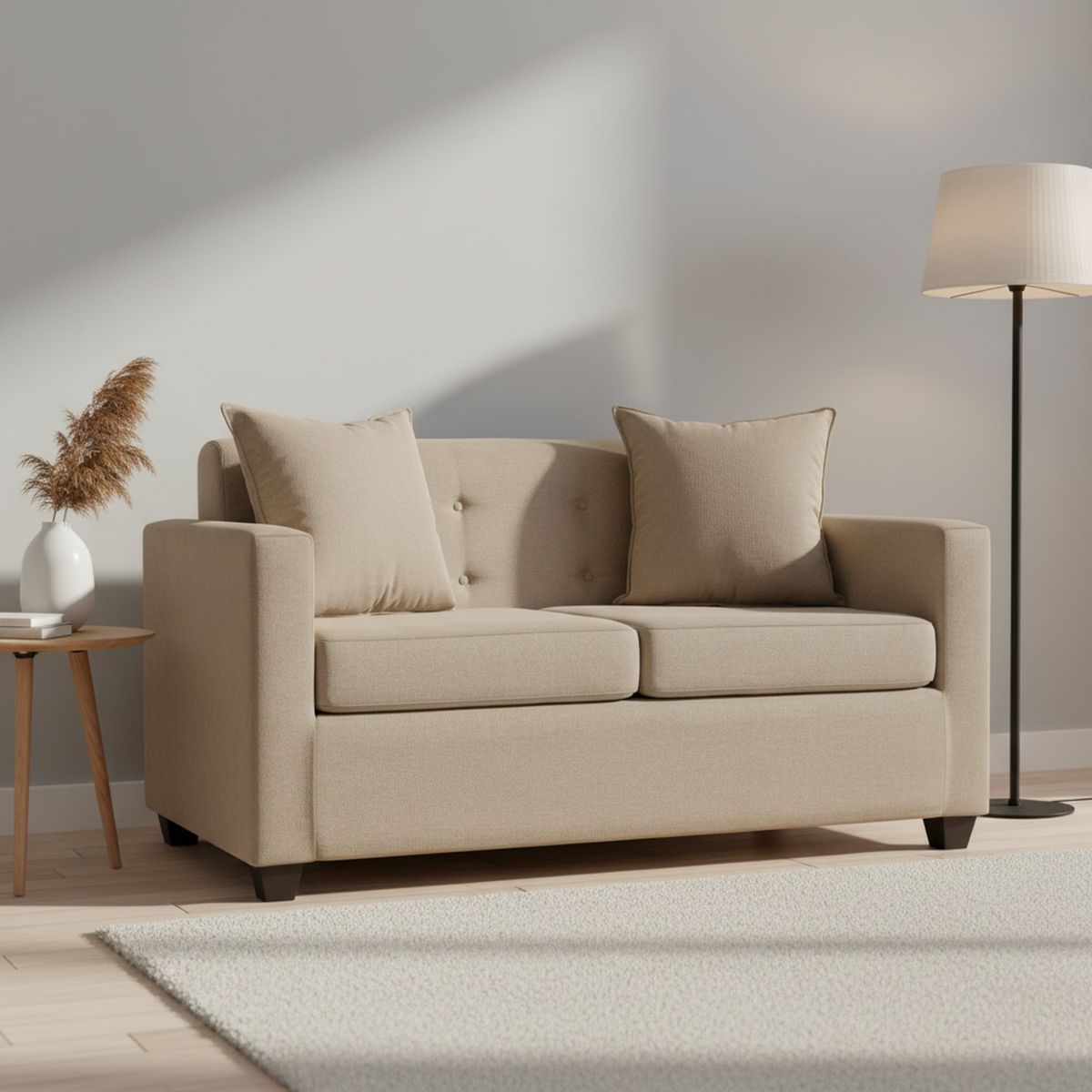 MASEL - Sofá 2 cuerpos Gramados 2C 130x83x70 cm Beige