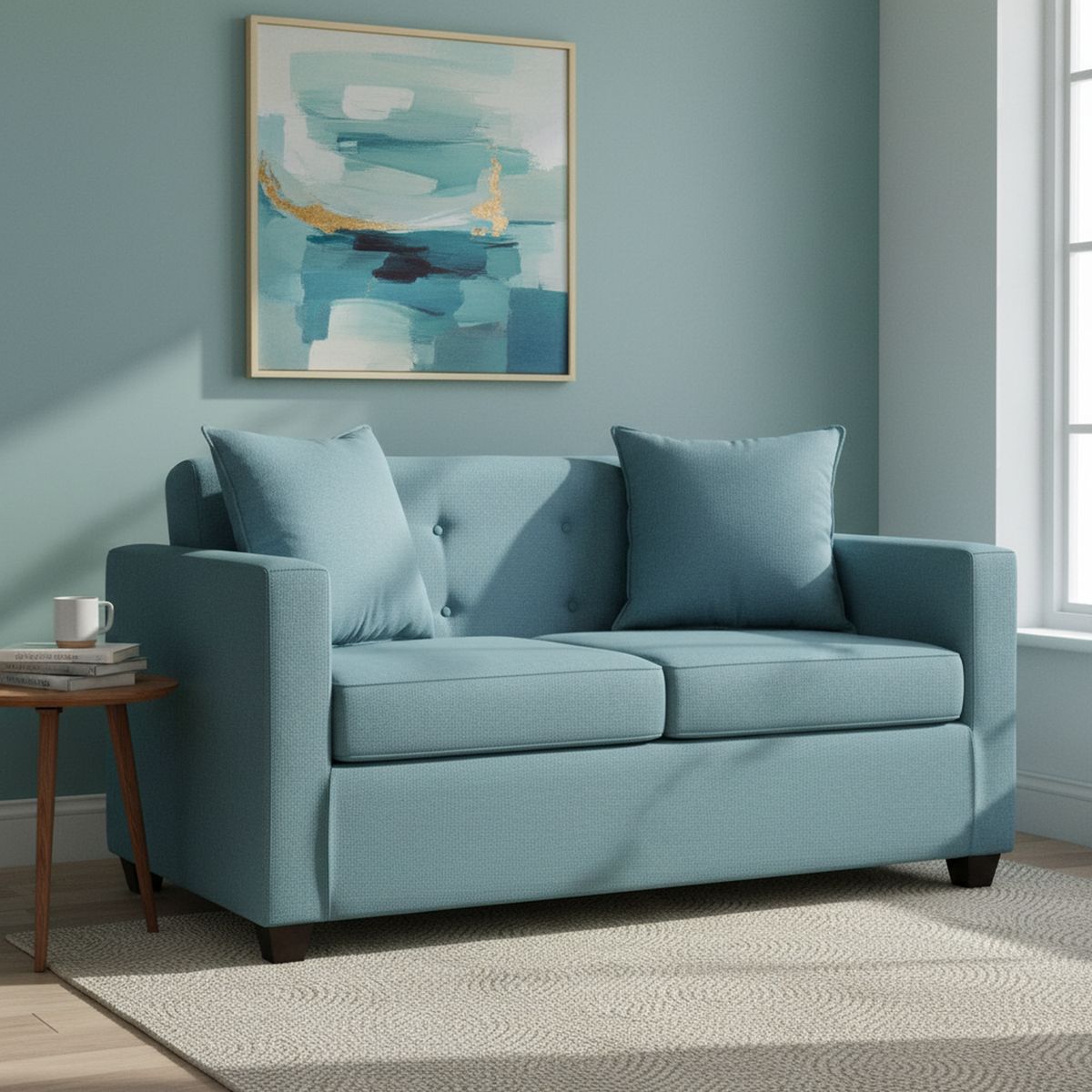 MASEL - Sofá 2 cuerpos Gramados 2C 130x83x70 cm Turquesa