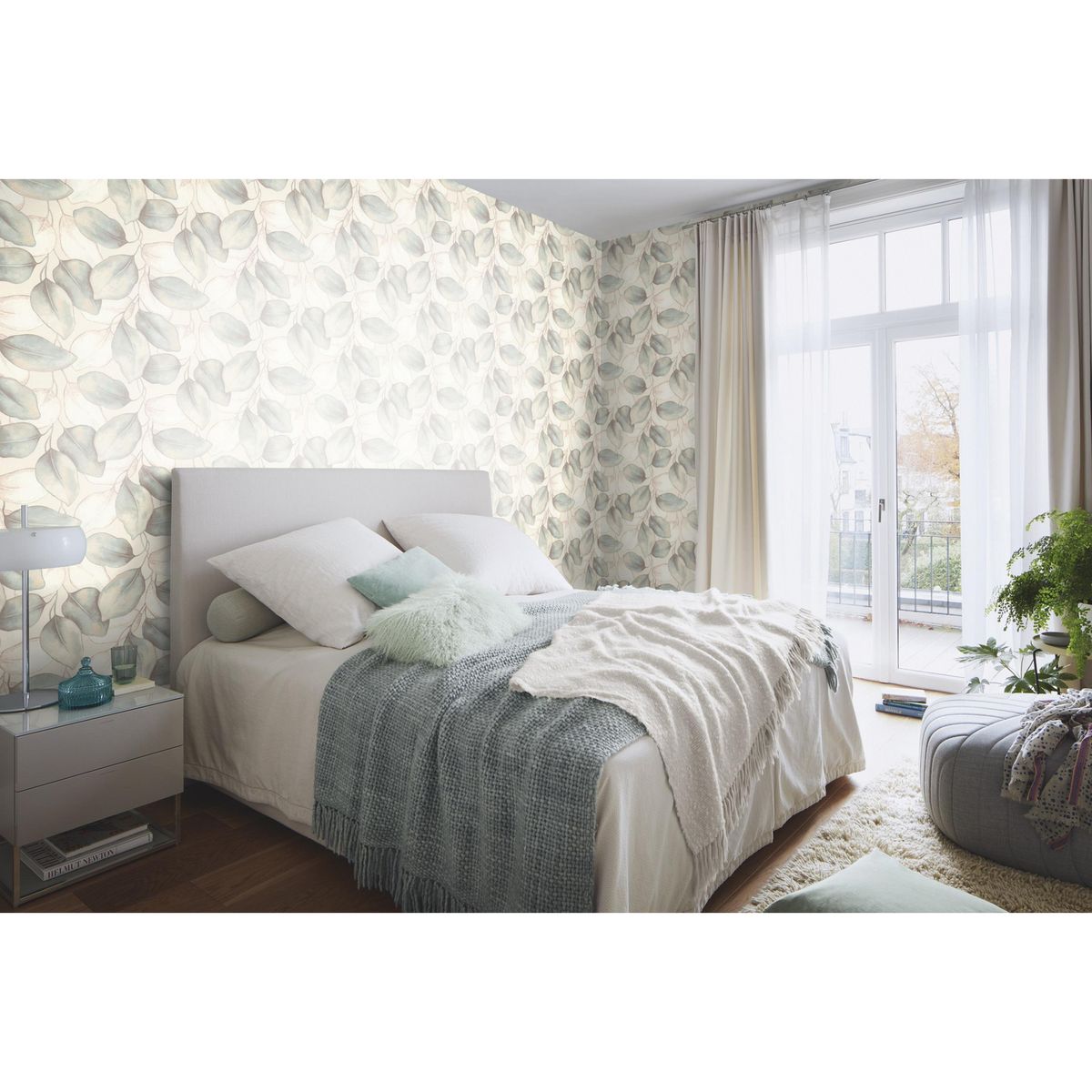 RASCH - Papel Mural Hojas 659863 5 m2 aproximadamente